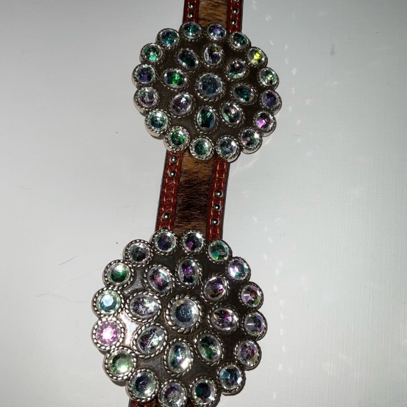 SSM Leather & Rhinestone Belt Size L - Picture 2 of 16